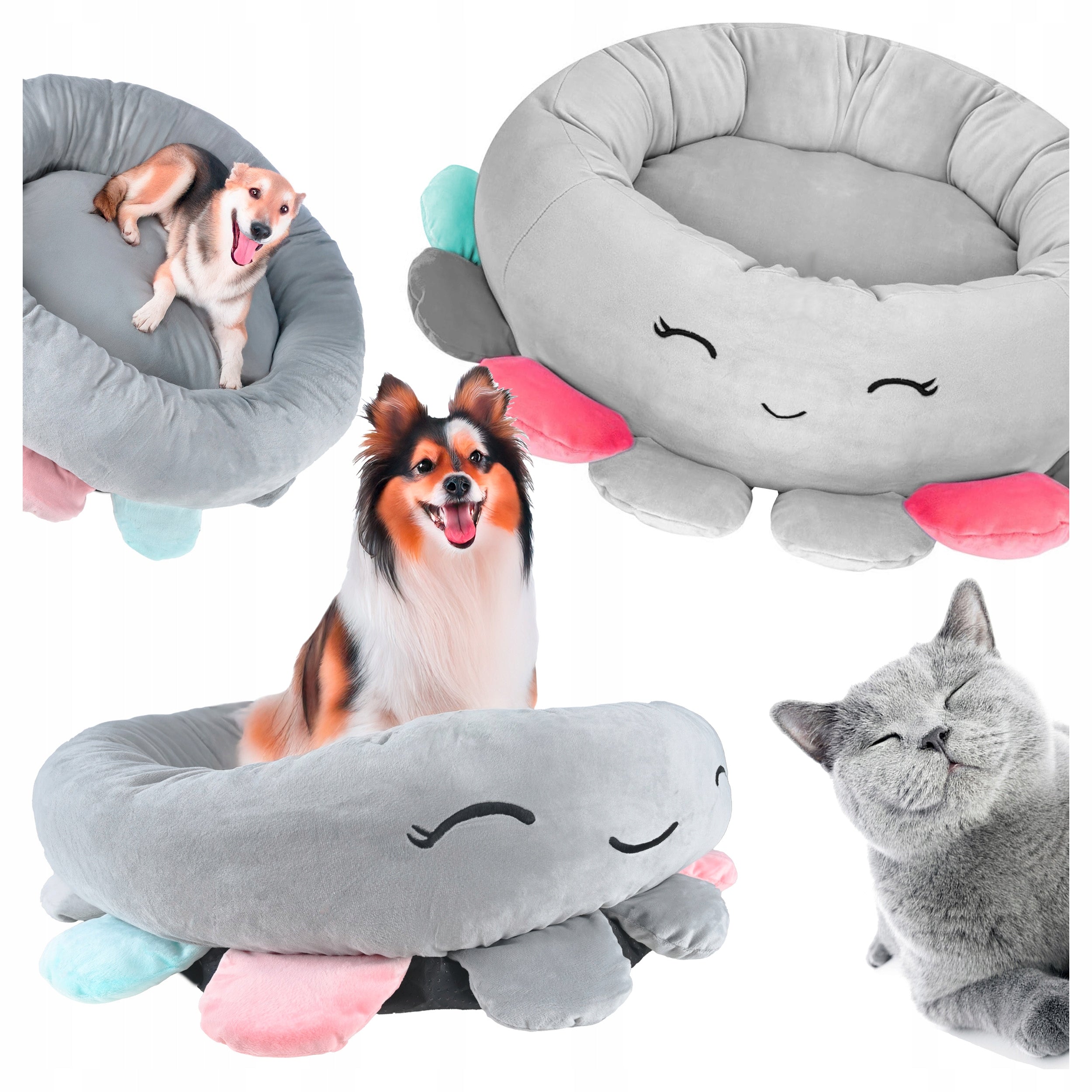 Cat Dog Bed Durable Medusa Playpen 70x70cm Round Grey Manufacturer code ZW8F1