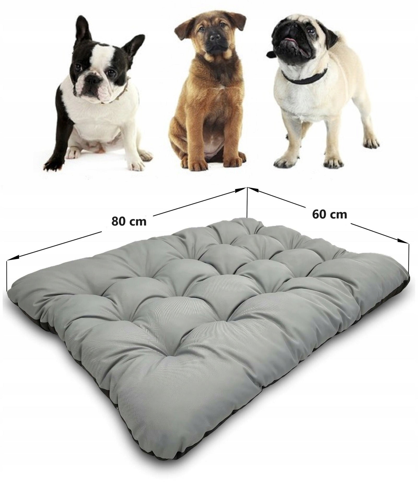 Cat Dog Bed Pillow Bed Waterproof Large Grey 80x60 cm Kind pillow