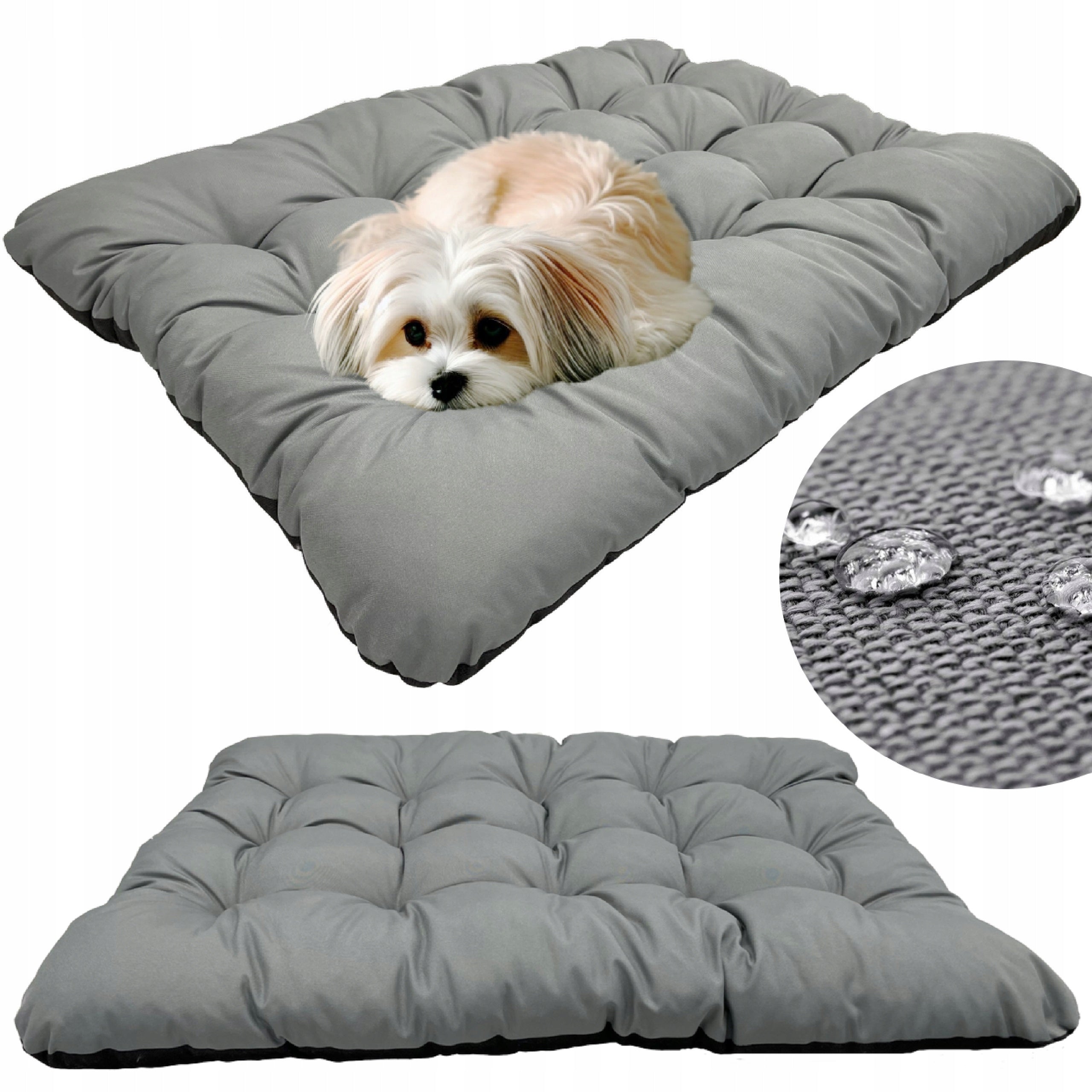 Cat Dog Bed Pillow Bed Waterproof Large Grey 80x60 cm