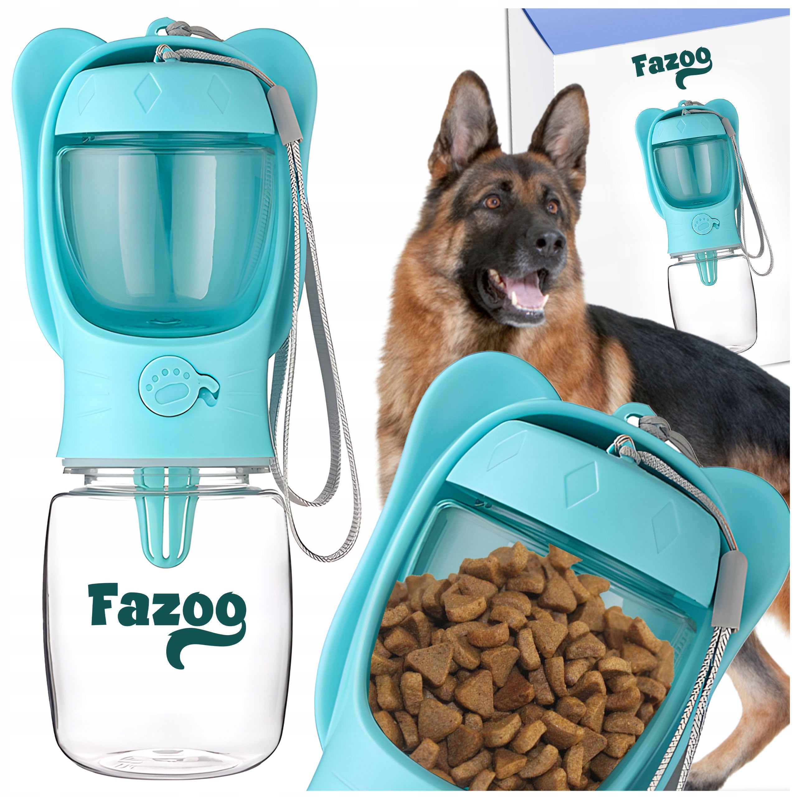 Cat Dog Bottle with Water Container Food Drinker for Walk 350 ml