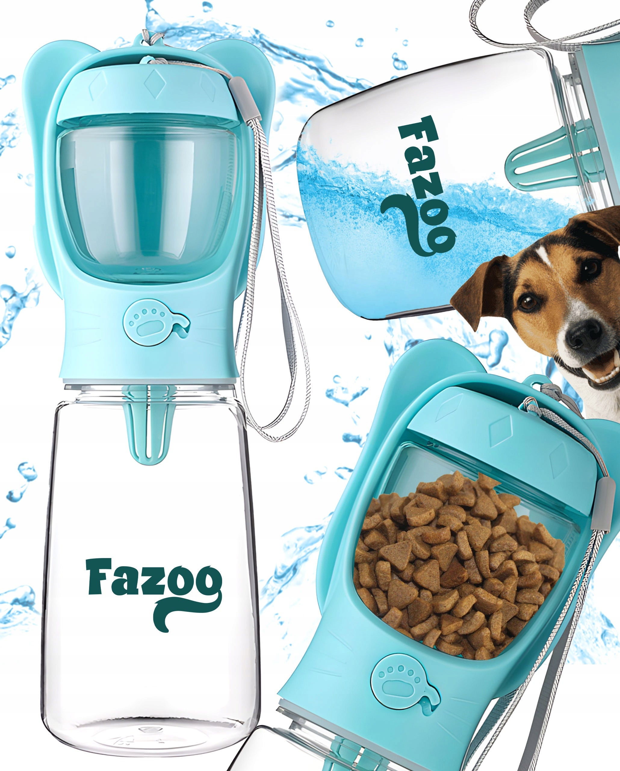 Cat Dog Bottle with Water Container Food Drinker for Walk 550 ml Packaging status original