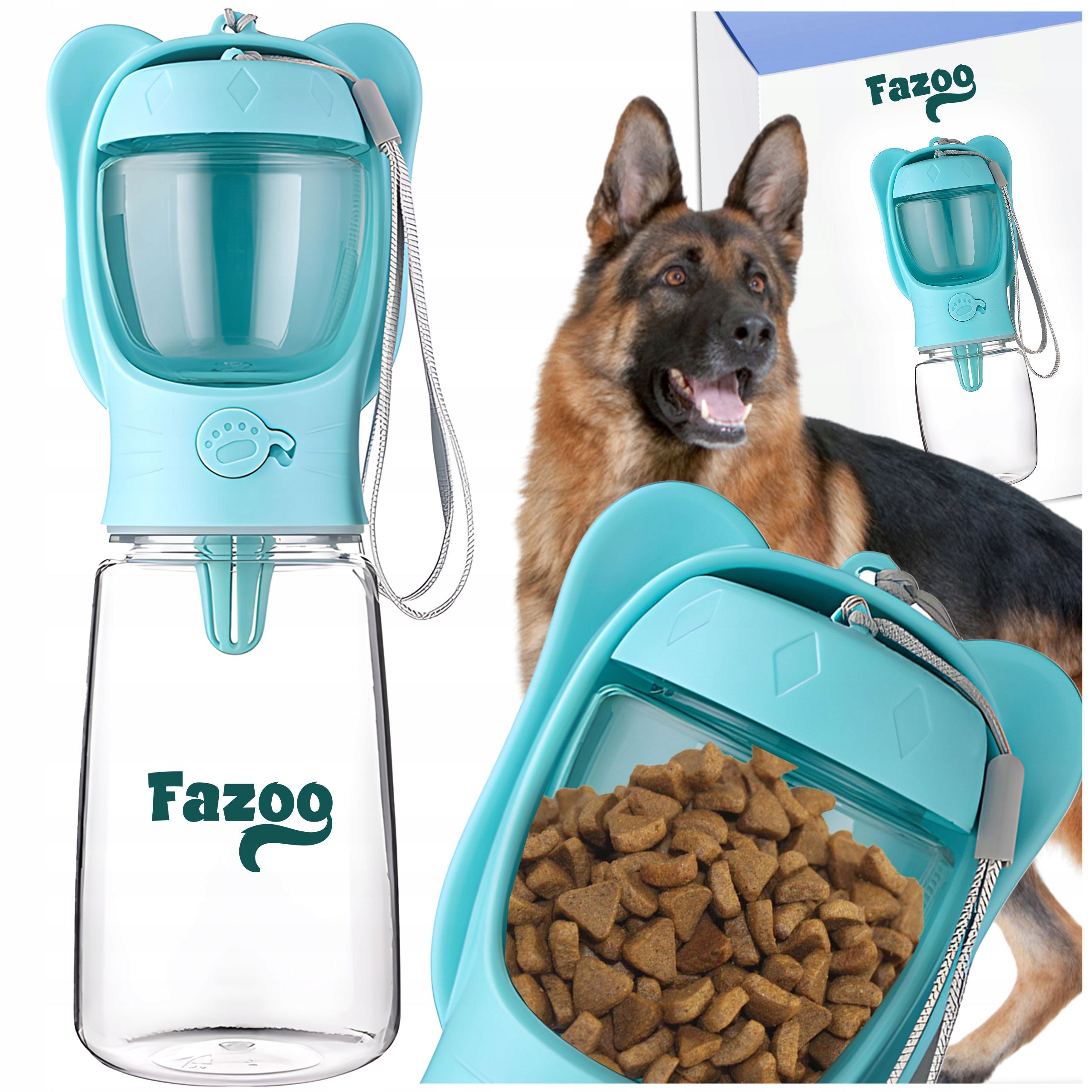 Cat Dog Bottle with Water Container Food Drinker for Walk 550 ml