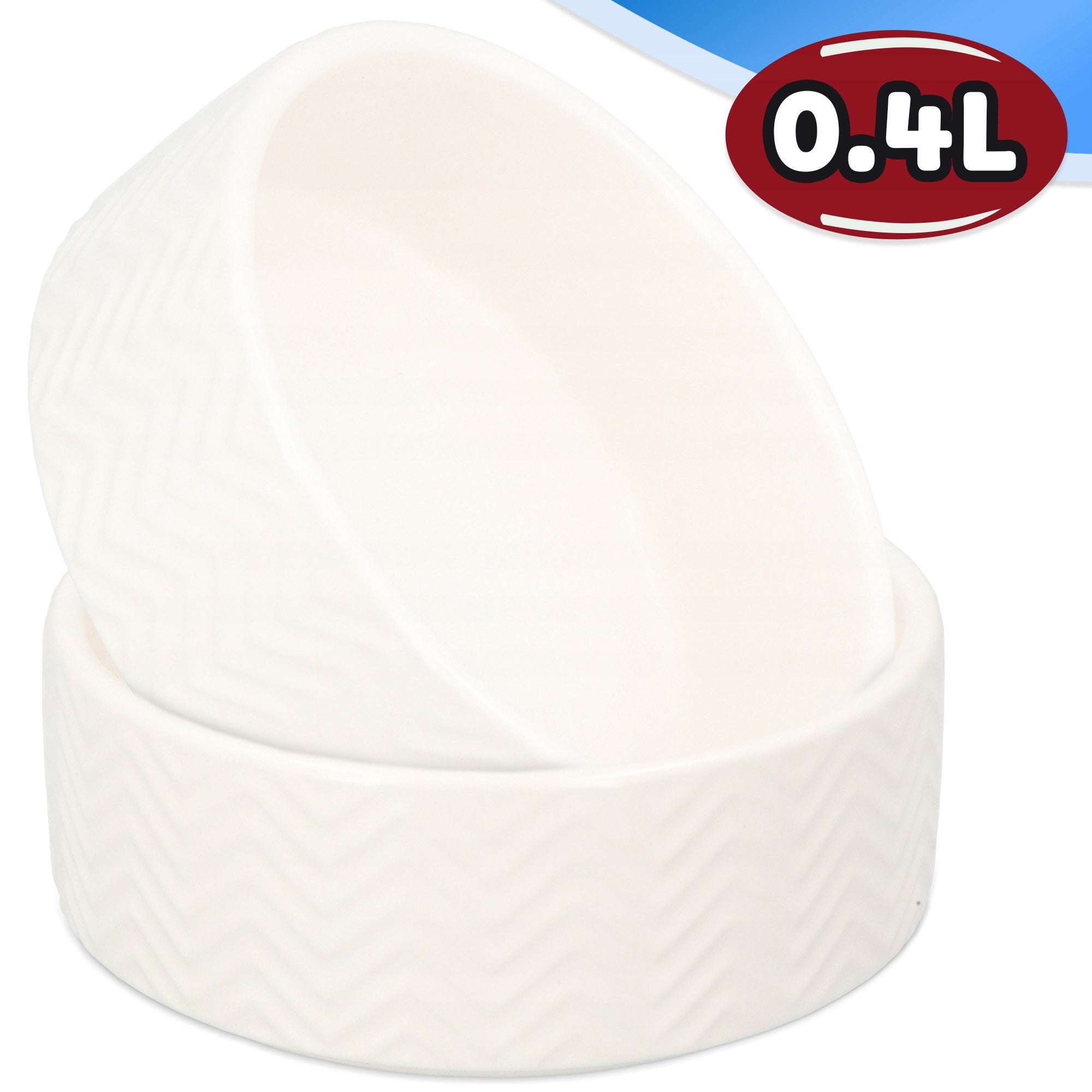 Cat Dog Bowl 0,4 CERAMIC Puppy Bowl WATER 13cm White STABIL 8K Packaging status original