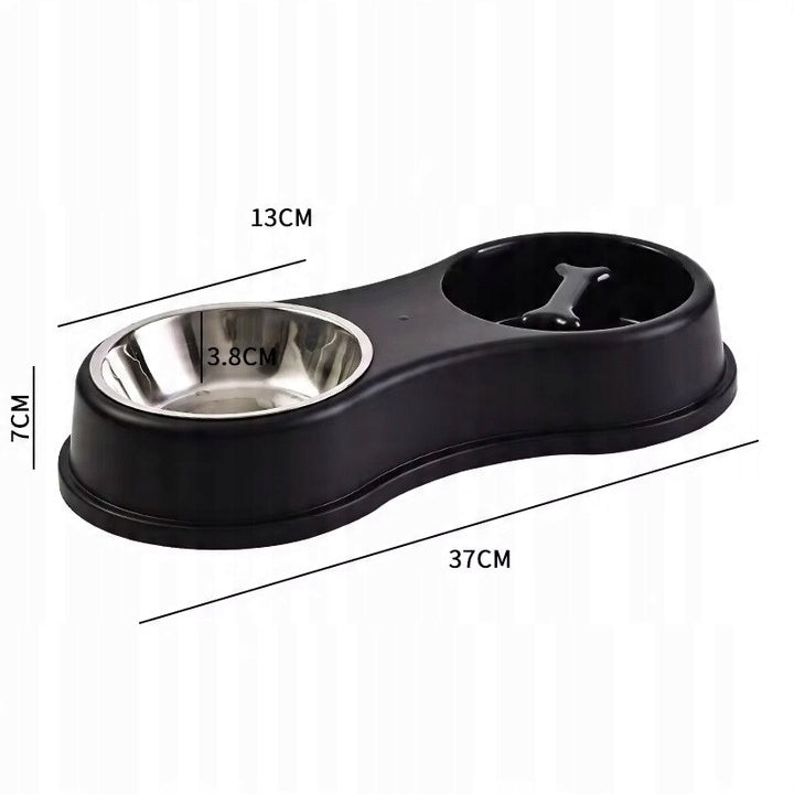 Cat Dog Bowl Double Metal Bowls Black Brand Reverse