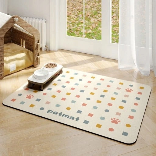 Cat Dog Bowl Protective Pad, Feeding Waterproof Mat 40x60