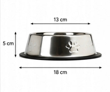 Cat Dog Bowl Steel Non-Slip 0,25L With Rubber 13 Cm Diameter Trade name miska