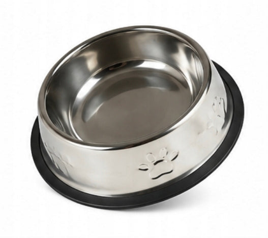 Cat Dog Bowl Steel Non-Slip 0,25L With Rubber 13 Cm Diameter