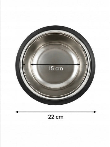 Cat Dog Bowl Steel Non-Slip 0,5 Cm With Rubber 15 Cm Diameter Trade name miska