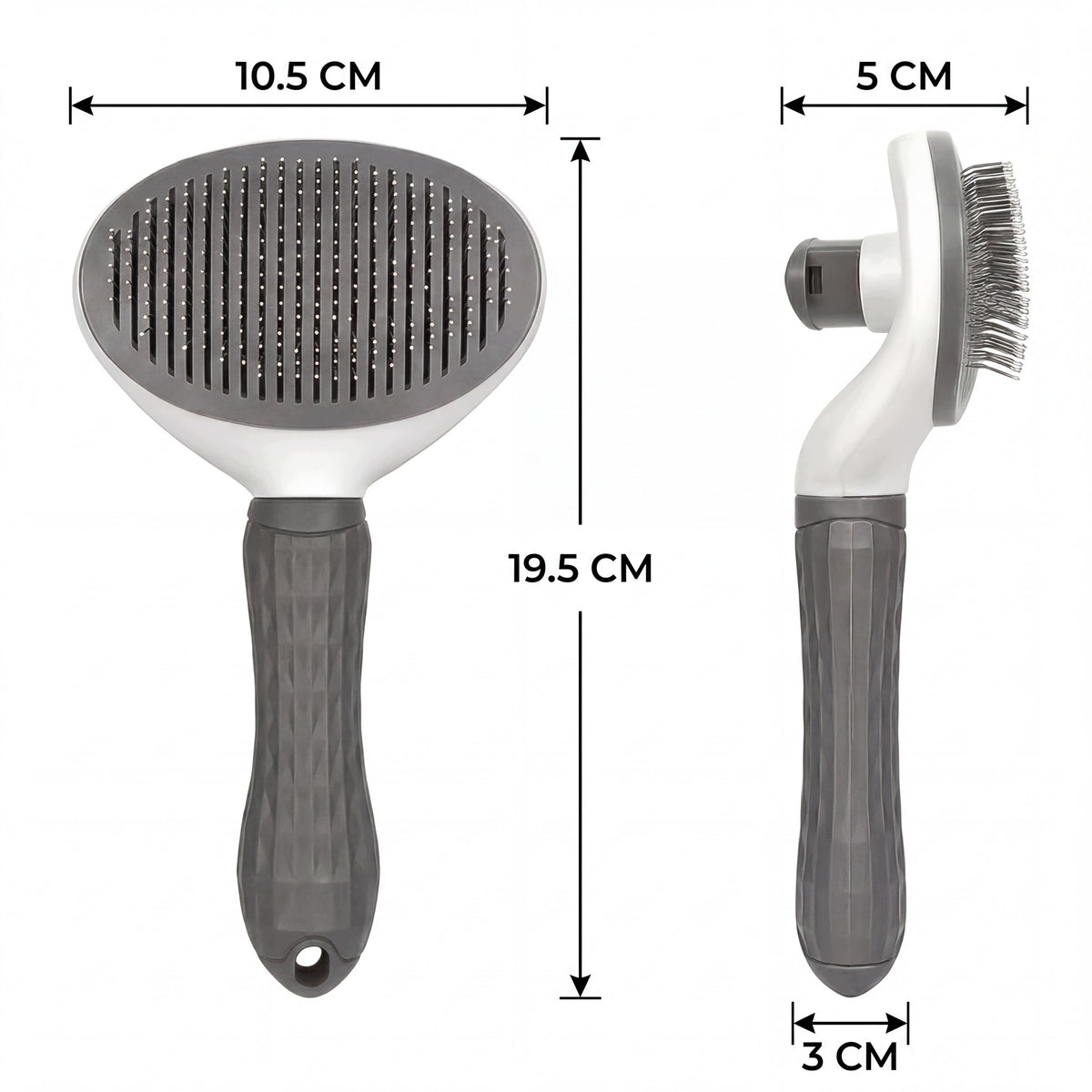 Cat Dog Brush for Self-Cleaning Hair with Button Grey Manufacturer code PC01-2026-B14