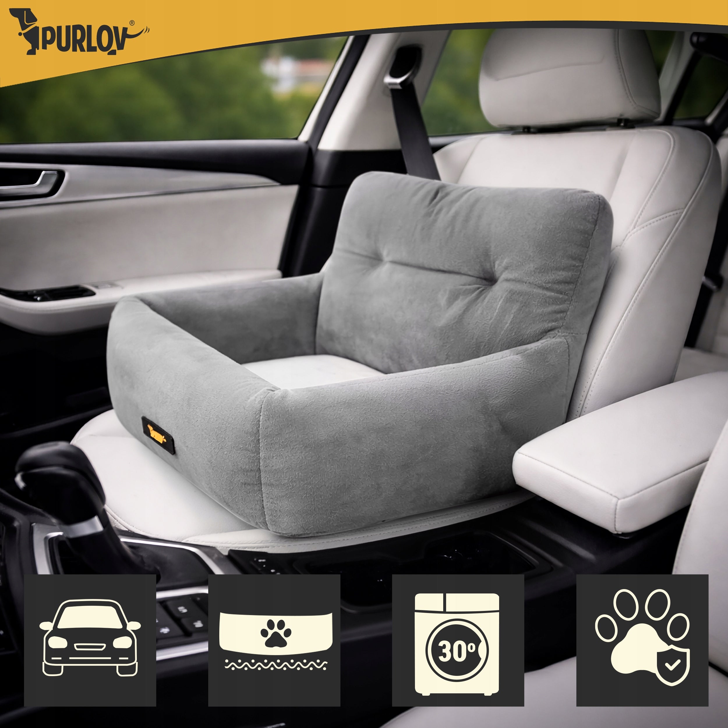Cat Dog Car Seat Waterproof Car Transporter for Seat Brand Purlov