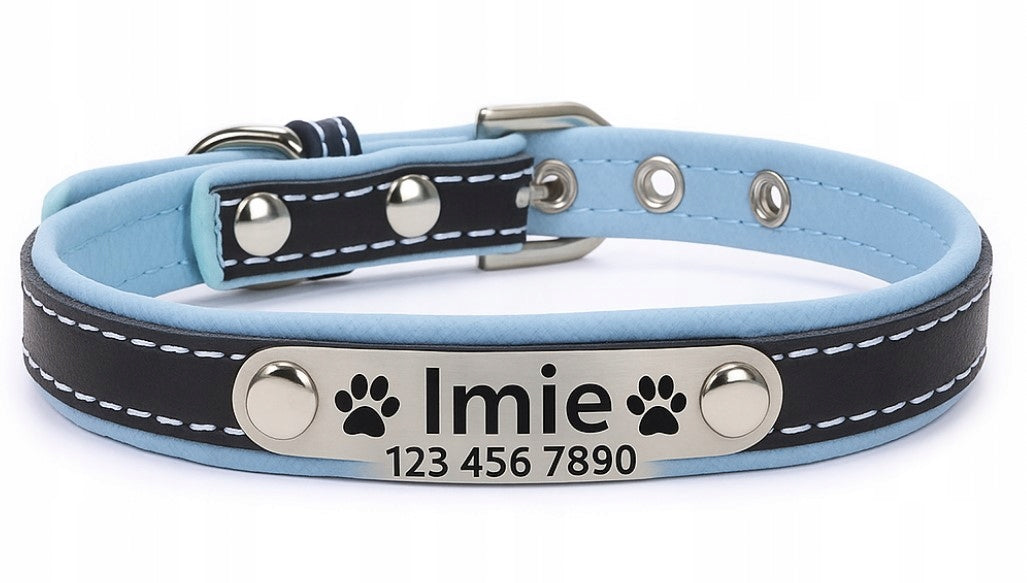 Cat Dog Collar Personalized Name + Phone Number XS Blue