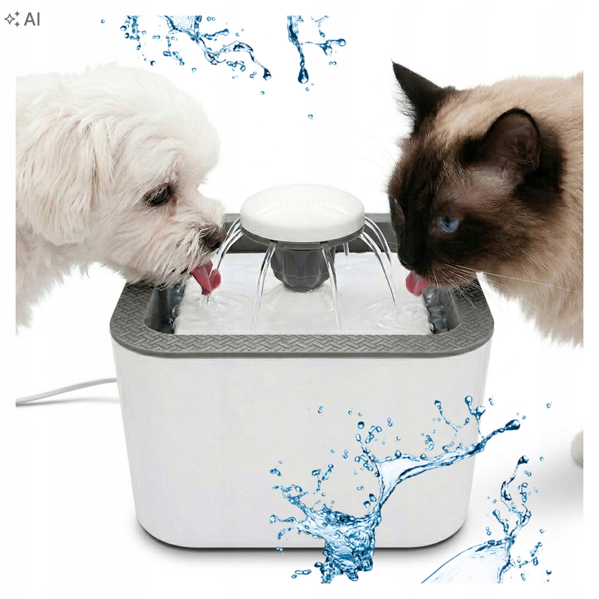 Cat Dog Fountain Drinker Automatic Quiet Bowl 2,5L + Filters
