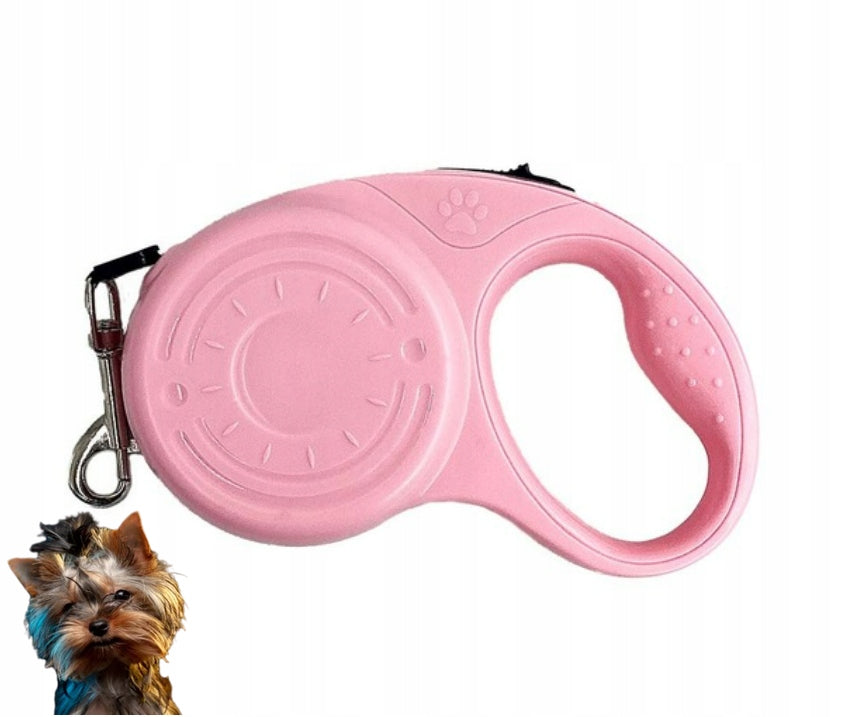 Cat Dog Lanyard Automatic Retractable Tape with Lock 3m Pink 45