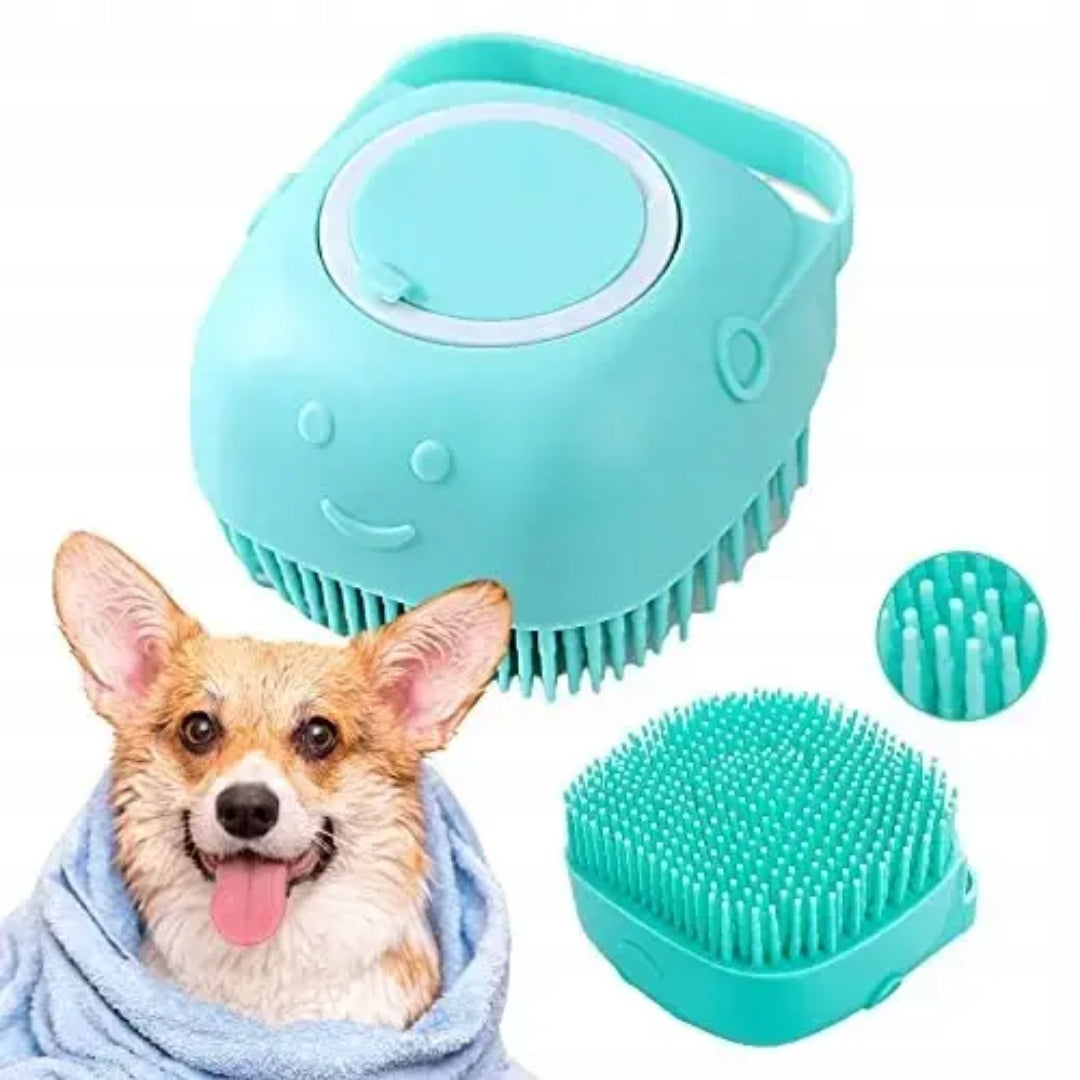 Cat Dog Silicone Brush Washer with Shampoo Dispenser for Washing