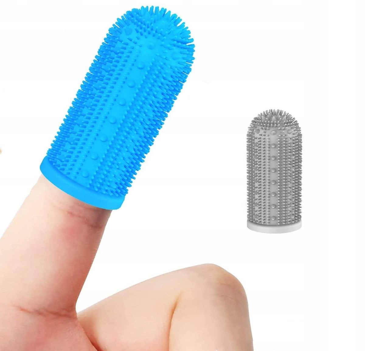 Cat Dog Toe Brush for Cleaning Teeth Silicone Grey