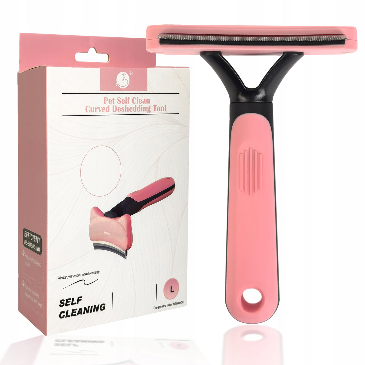 Cat Dog Trimmer Brush Self-Cleaning Scraper for Combing Hair M