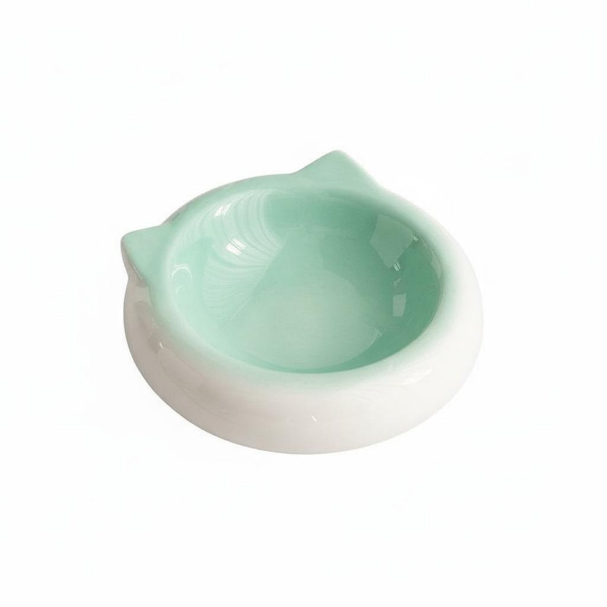 Cat Ear Bowl Colorful Options Ceramic Cat Bowl No-Spill Design for Kittens