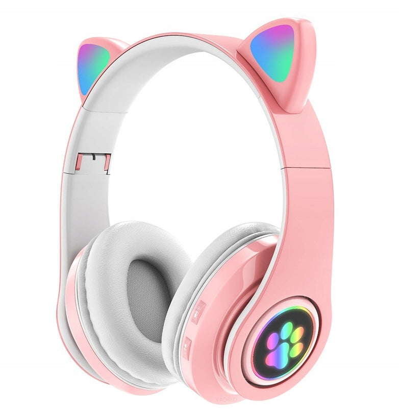 Cat Ear Headphones Bluetooth Pink With Microphone Wireless For Kids Model other