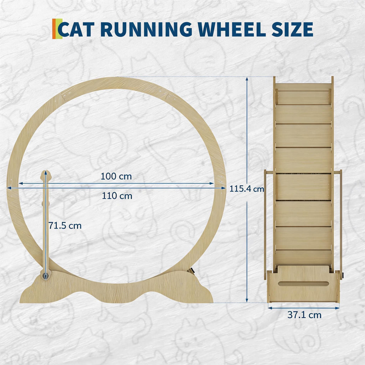 Cat Exercise Wheel 109cm Wood color Manufacturer code JOLLYTOP