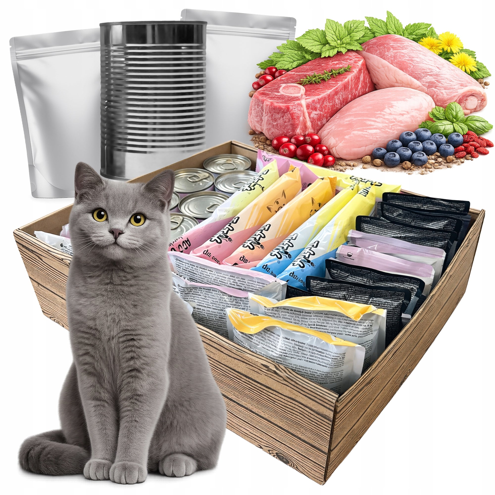 Cat Flavours Mega Box Wet Cat Food Mix Flavours Sachet Can 5kg