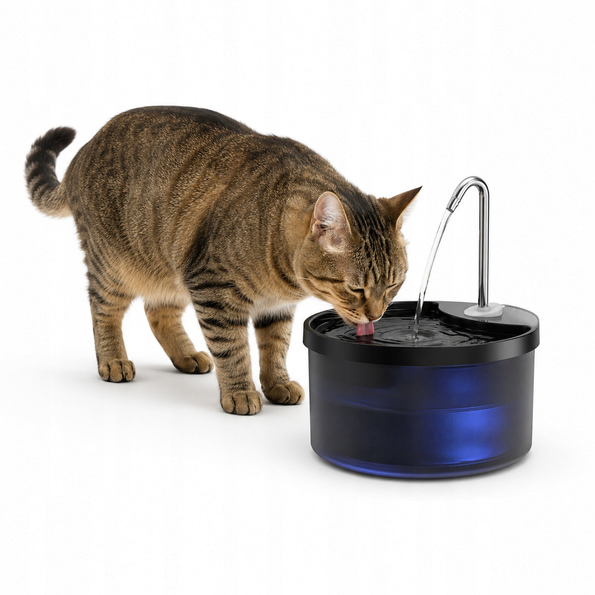 Cat Fountain Drinker Quiet Filter Tap ABS PP 22 cm Black