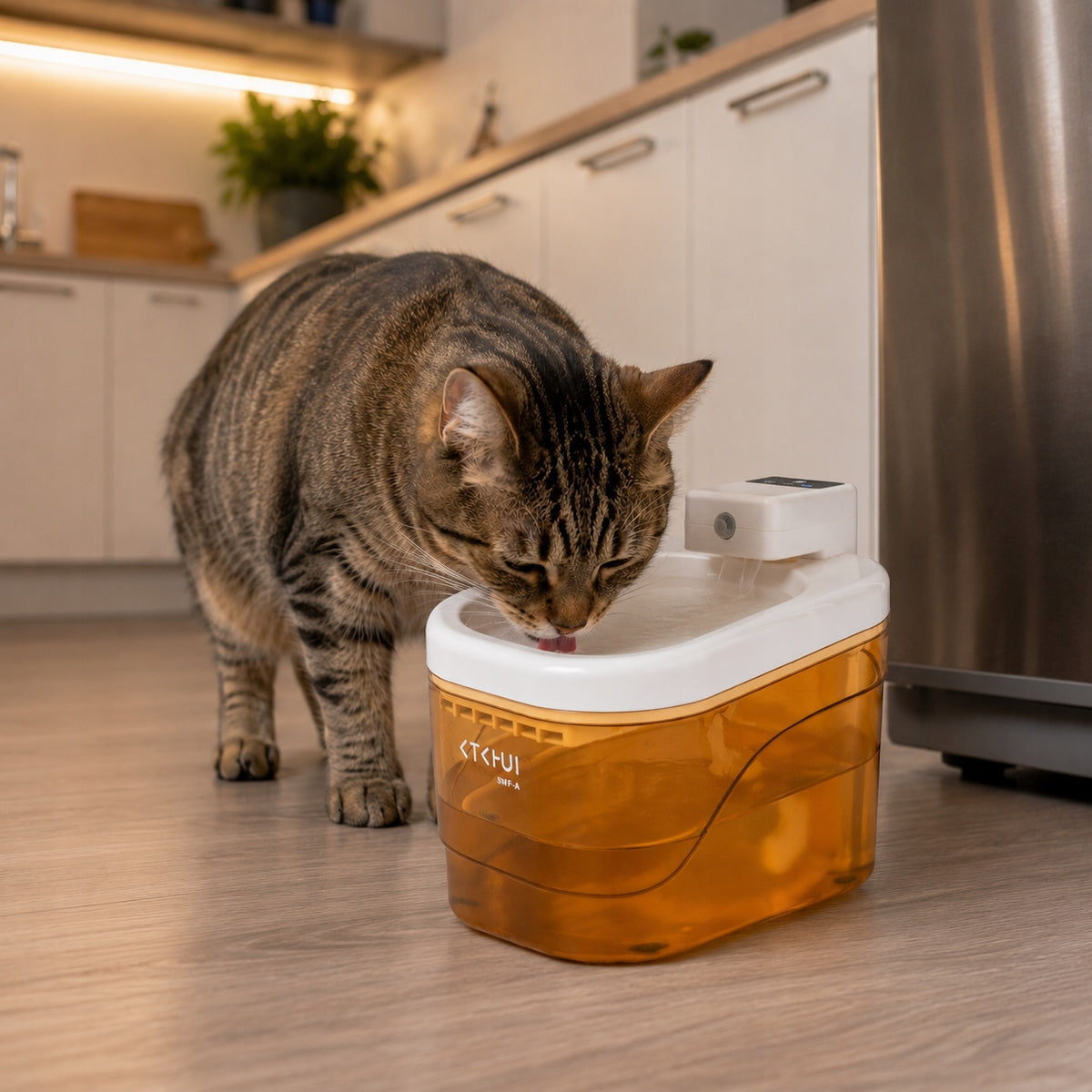 Cat Fountain Motion Sensor Bowl Drinker Wireless Orange 2L Packaging status original