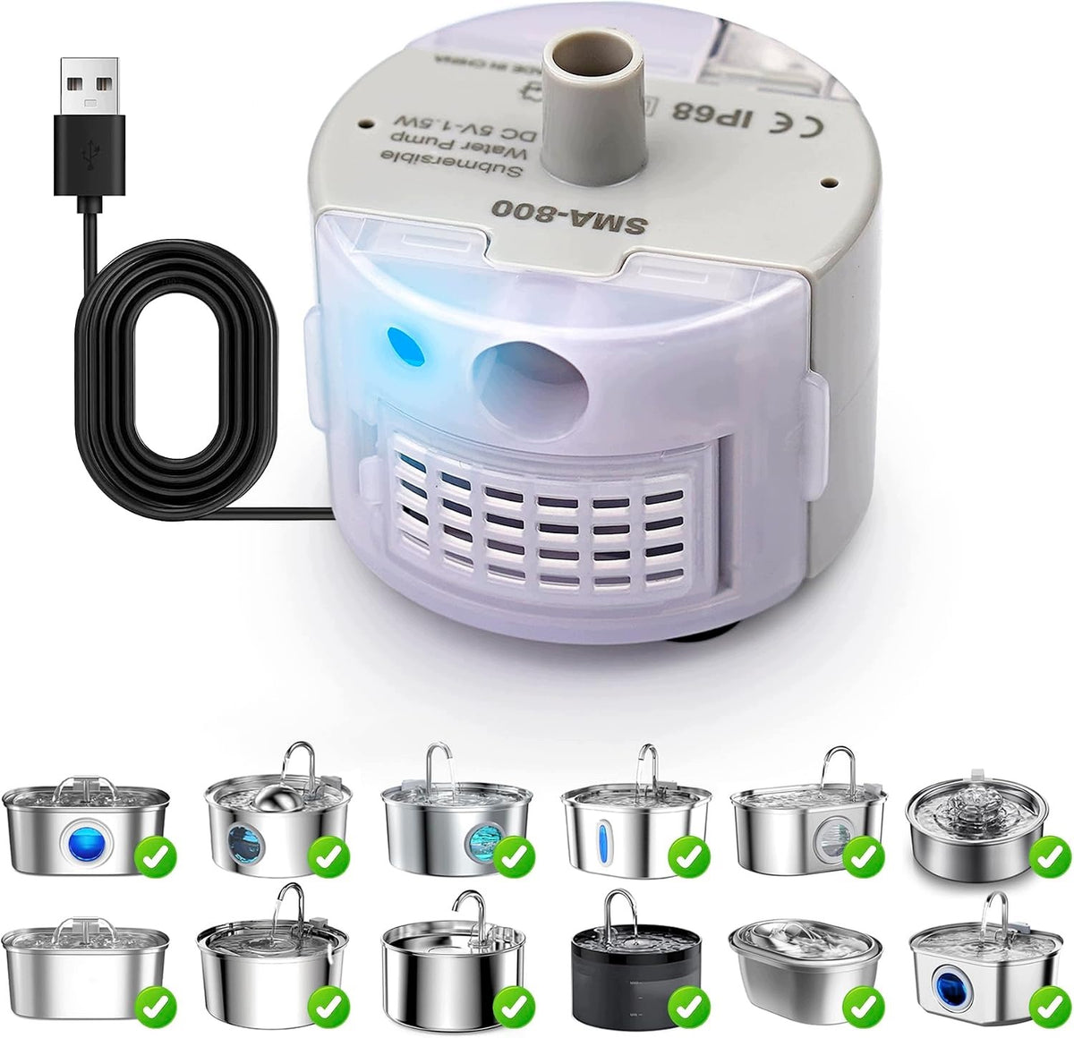 Cat Fountain Pump, Replacement Pump for SMA-800 Cat Fountain
