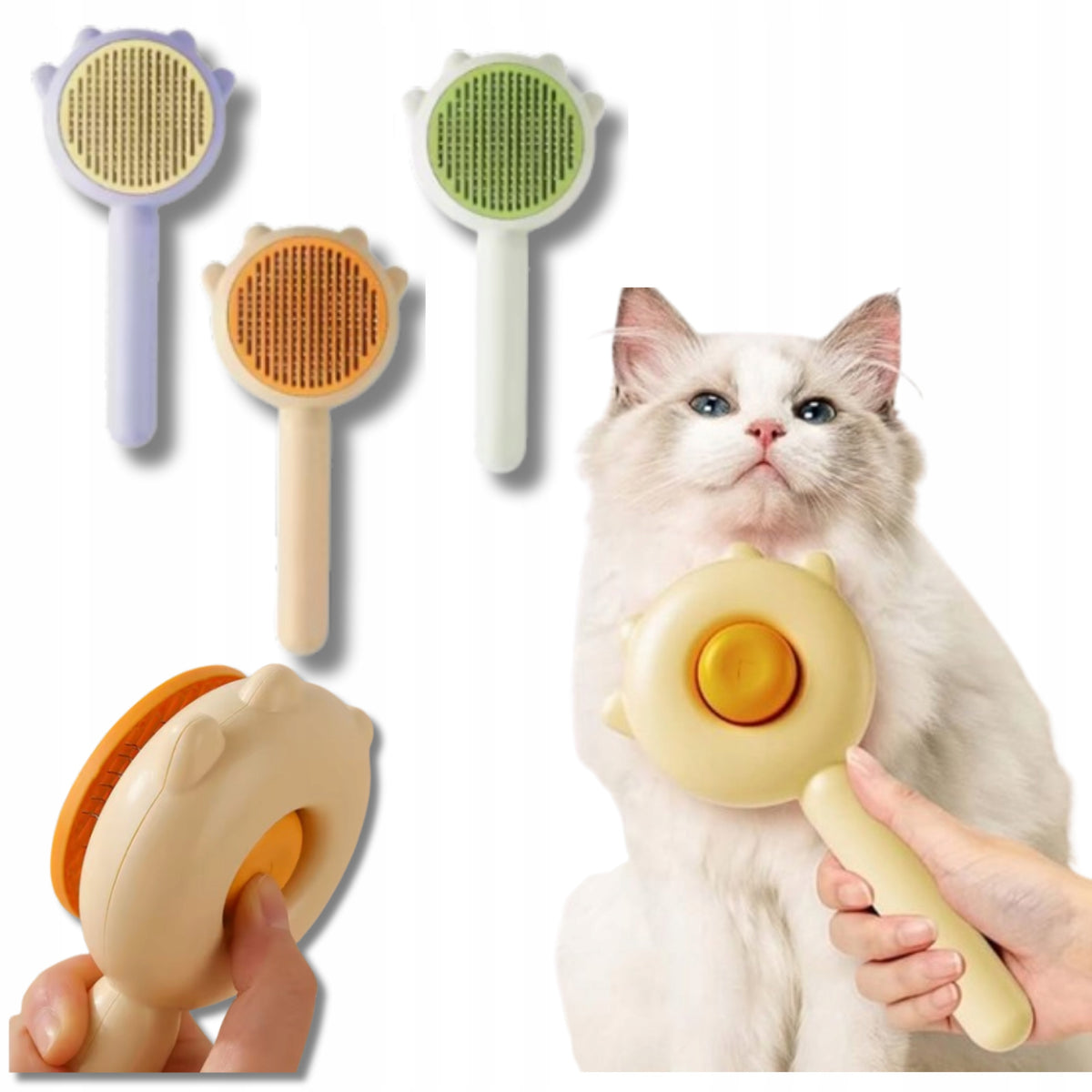 Cat Hair Comb Self-Cleaning Brush for Dog Cat Combing