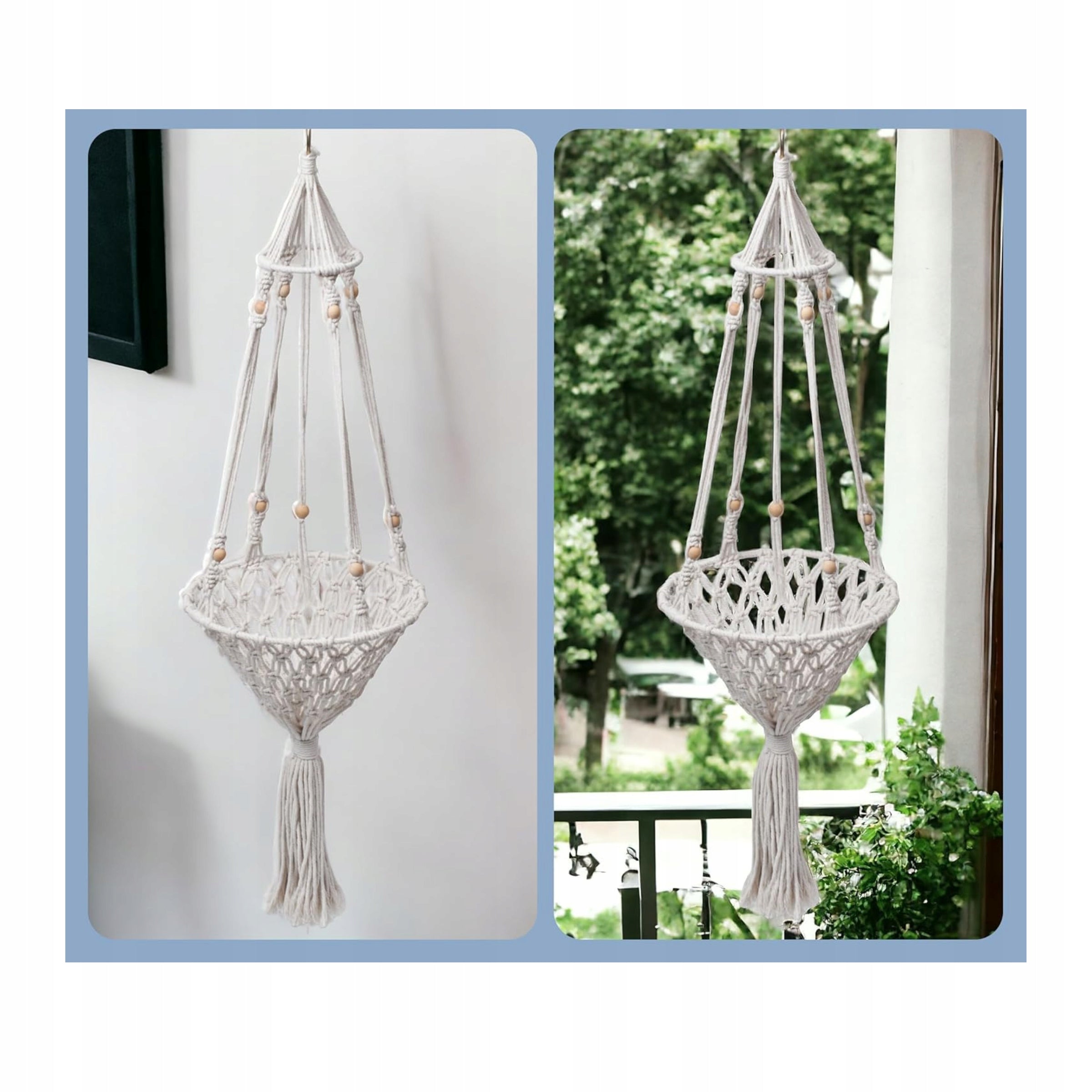 Cat Hammock Bed Hanging Hand Woven White Brand no brand