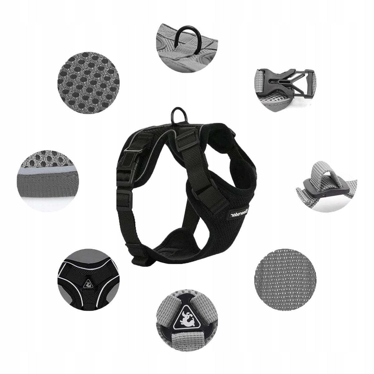 Cat Harness & Leash Set, Escape Proof Vest, Reflective Black XS Manufacturer code petcat