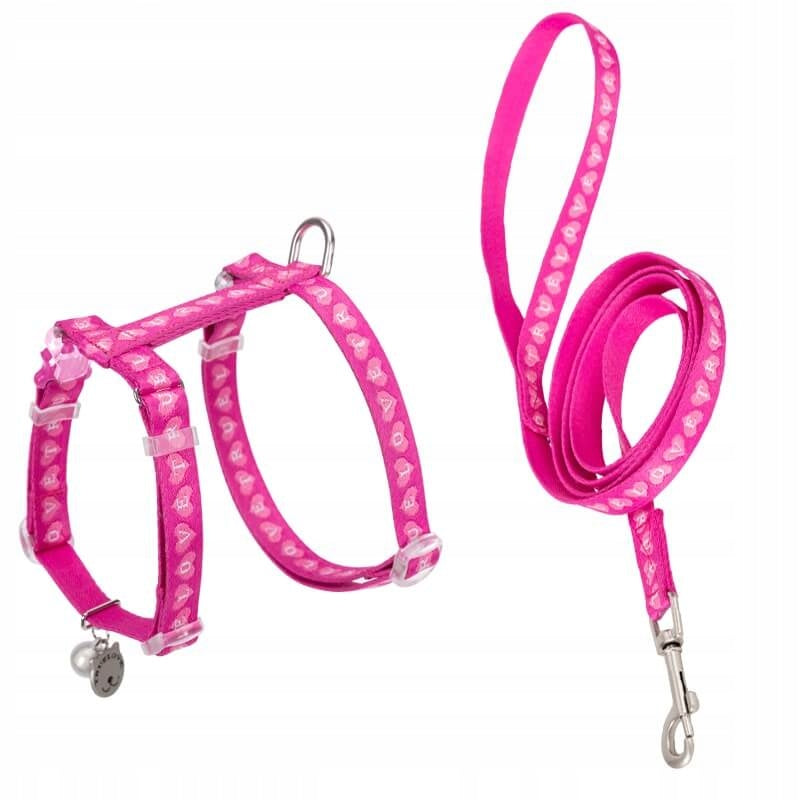 Cat Harness and Leash, Adjustable Truelove Locust Pink