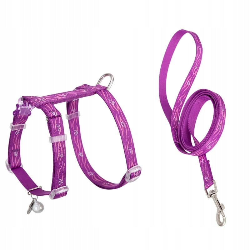Cat Harness and Leash, Adjustable Truelove Locust Purple