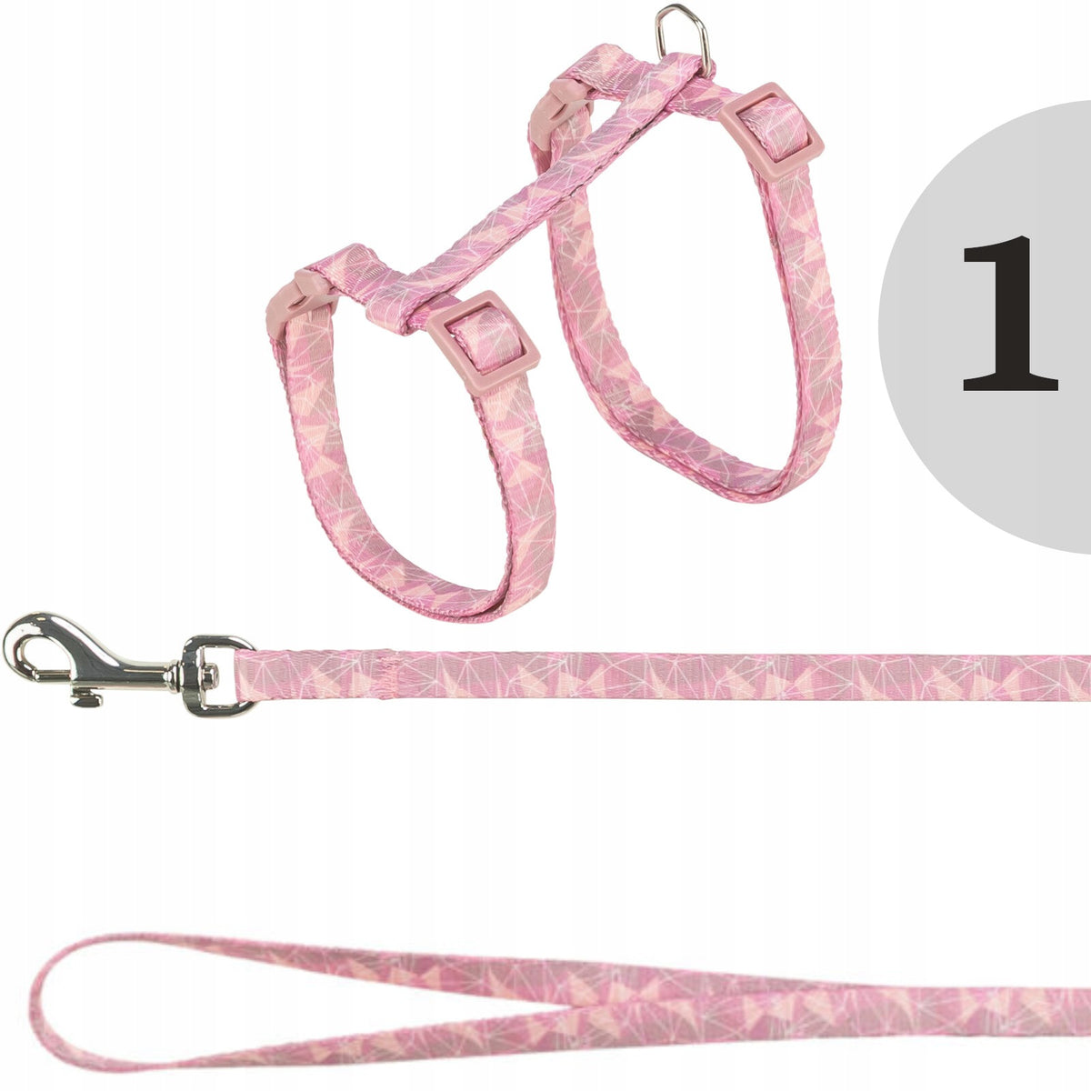 Cat Harness with Lanyard Trixie Geometry Adjustable 27-45 cm, Colours Packaging status original