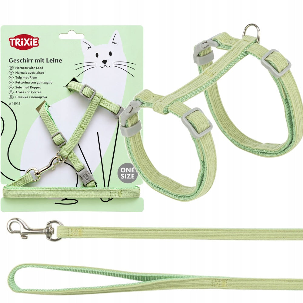 Cat Harness with Lanyard Trixie Green 28-45 cm
