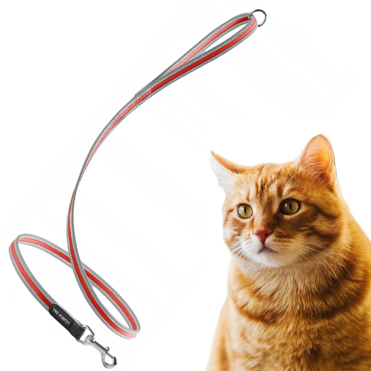 Cat LEASH TRE PONTI Red REFLECTIVE strong 110cm