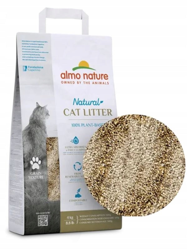 Cat Litter Almo Nature COARSE - Biodegradable, Efficient - 4kg