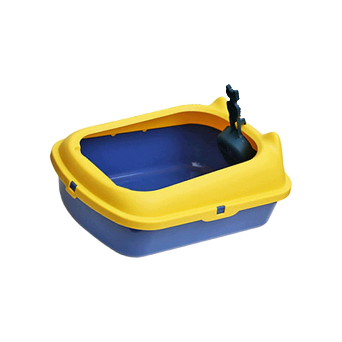 Cat Litter Basin with Scoop Cat Sand Box Portable Open Top Pet Litter Blue
