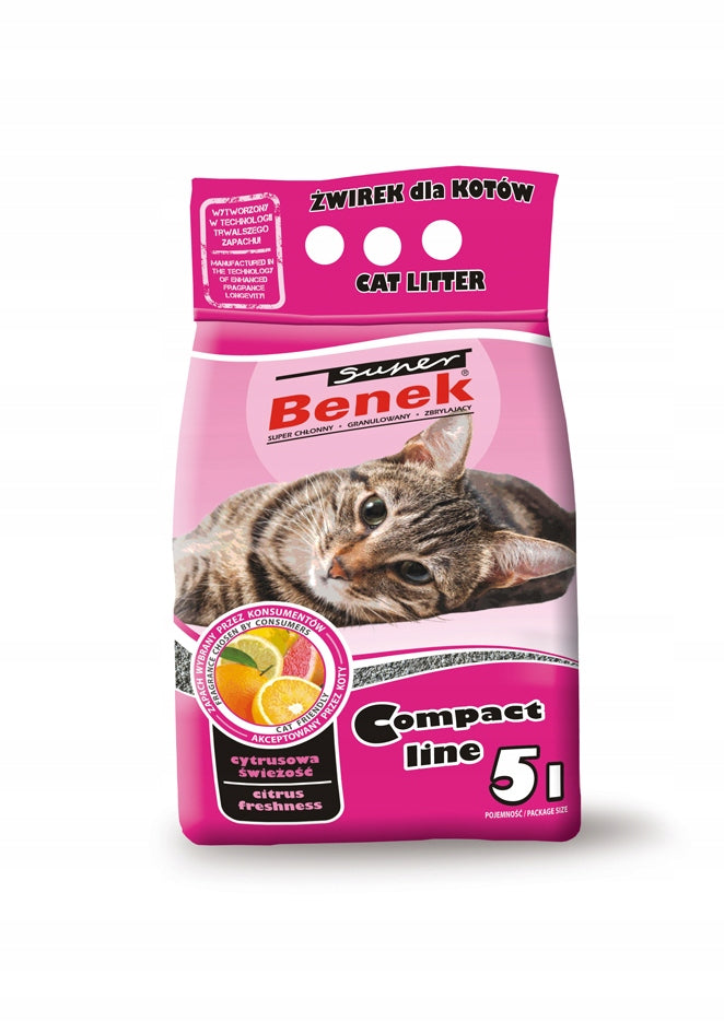 Cat Litter Benek Compact Citrus Freshness 5l