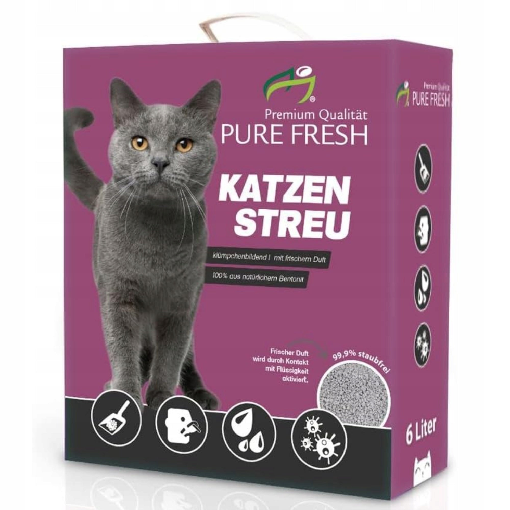 Cat Litter Bentonite Clumping 18L Compact Unscented 3x6L Packaging status original