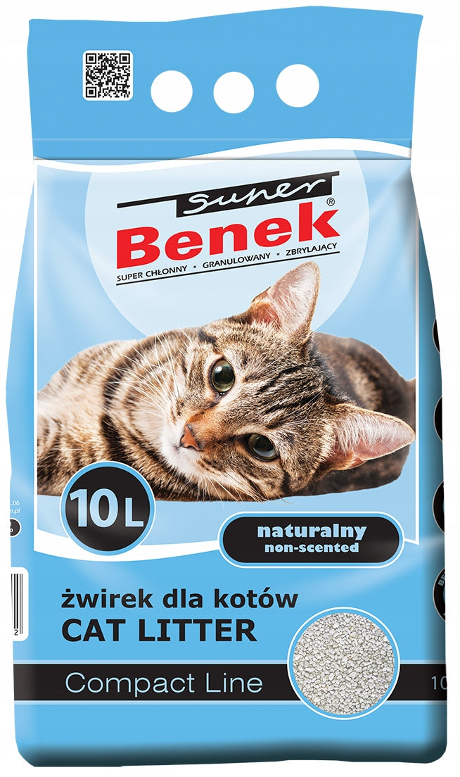 Cat Litter Bentonite Fine Benek Compact 20L Clumping Natural Volume 20 l