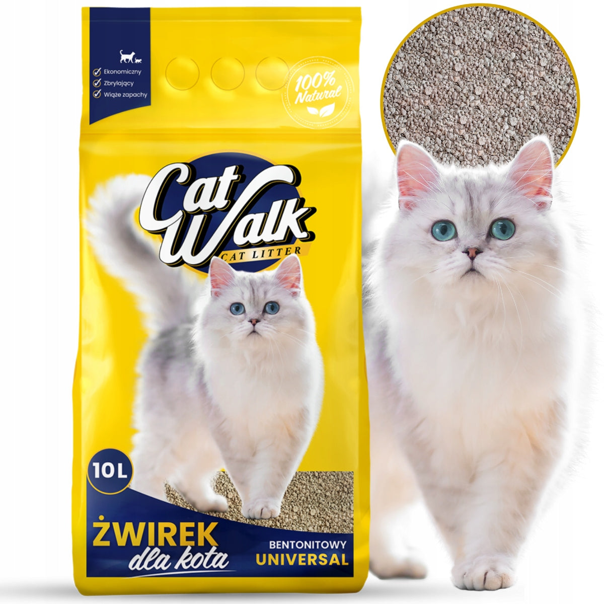 Cat Litter Bentonite Unscented Clumping CatWalk UNIVERSAL 10L