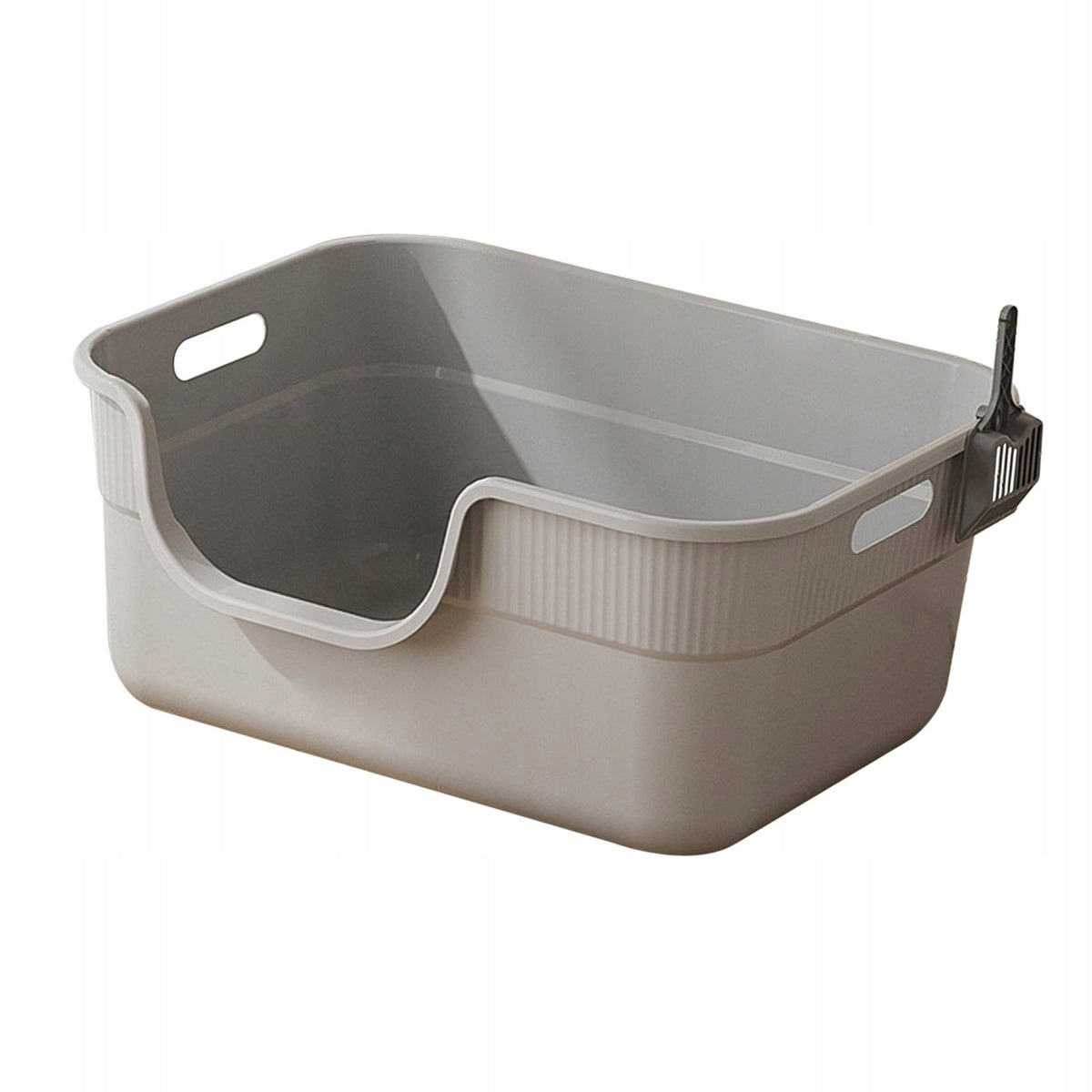 Cat Litter Box 24cm High Sided Sifting Litter Tray with Litter Spade Gray Packaging status original
