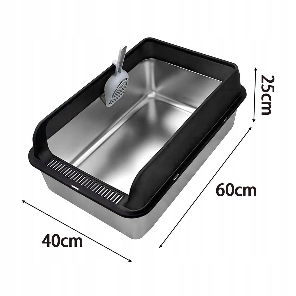 Cat Litter Box Cat Bedpan Splashproof Easy to Clean Sturdy Cat Litter Black Packaging status original