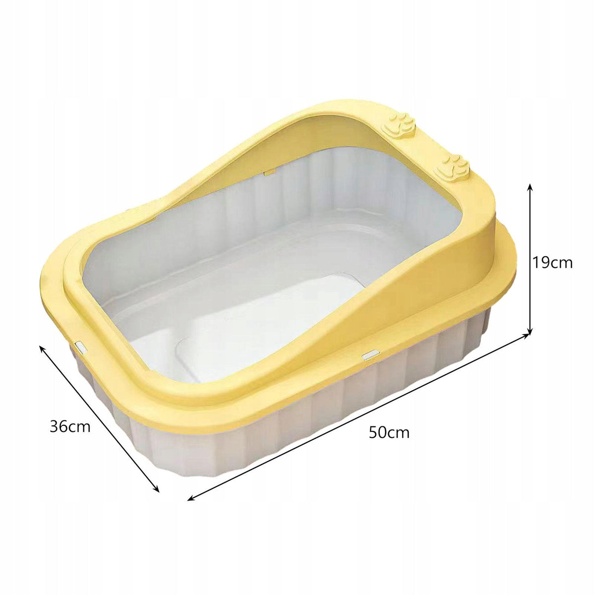 Cat Litter Box Cat Litter Container Cat Sand Box with High Side Semi yellow Manufacturer code 06164066964