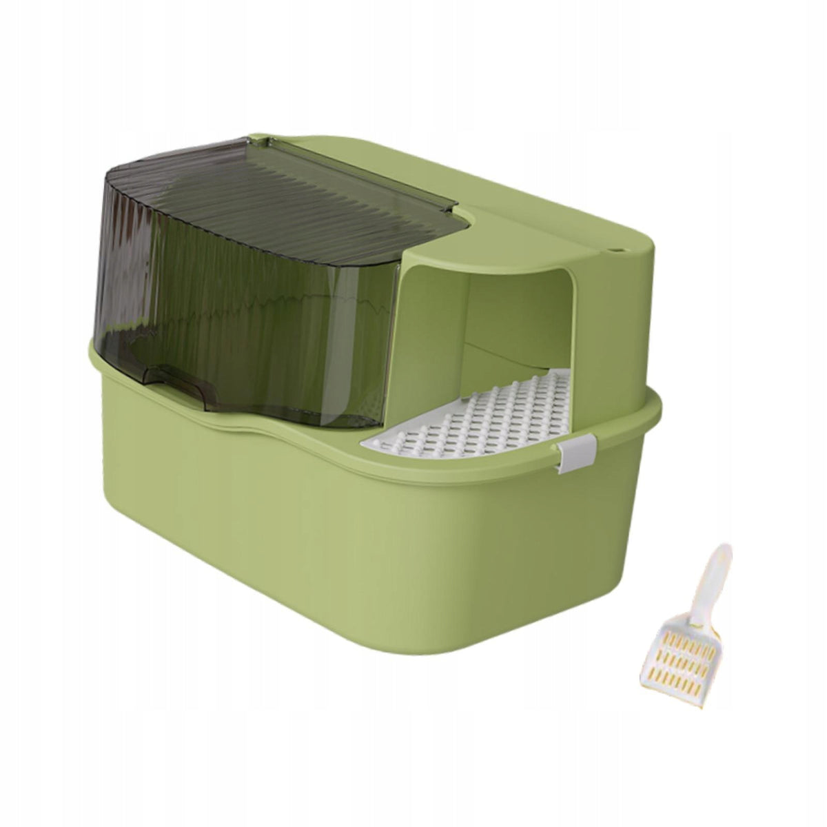 Cat Litter Box Cat Litter Container Cat Toilet Sand Box for Indoor Green Packaging status original
