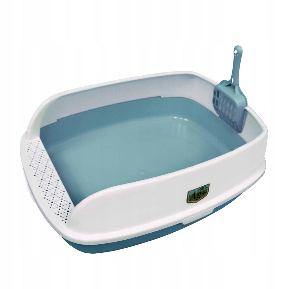Cat Litter Box Cat Potty Toilet with Scoop Rabbit with Sifting Litter Blue