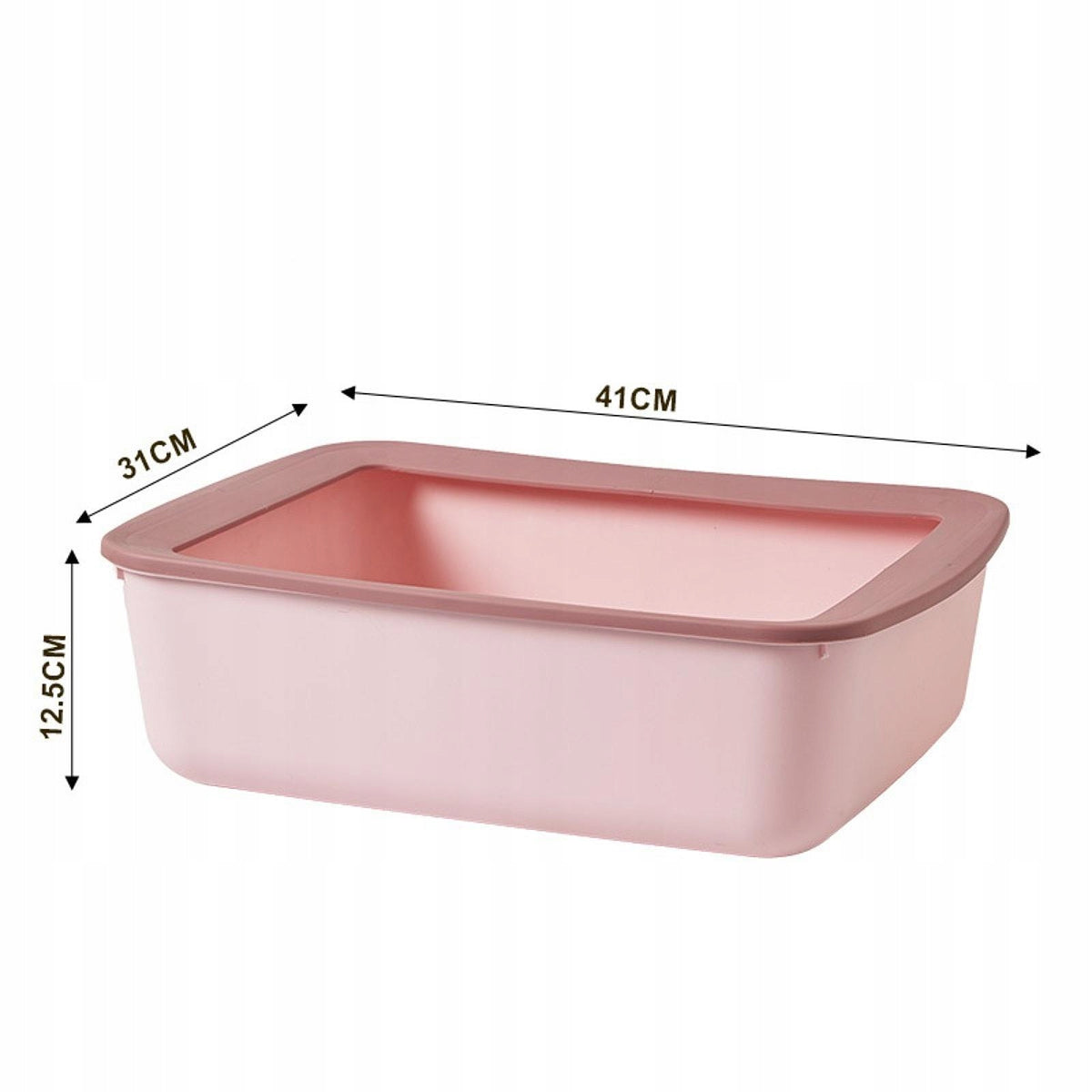 Cat Litter Box, Cat Sandbox, Kitten Litter Box, Splash proof Pet Pink Packaging status original