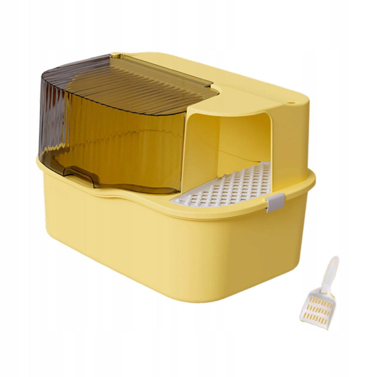 Cat Litter Box Corridor Sandbox with Scoop with High Sides Jumbo Yellow