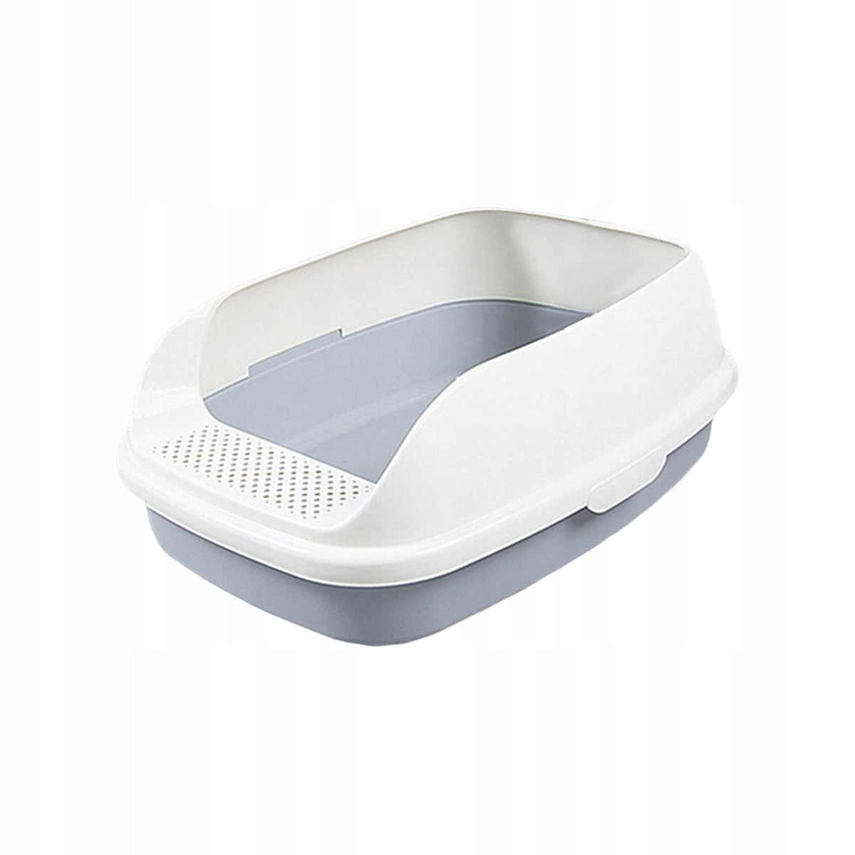 Cat Litter Box Durable Cat Sand Basin Open Top Pet Litter Tray Cat White Packaging status original
