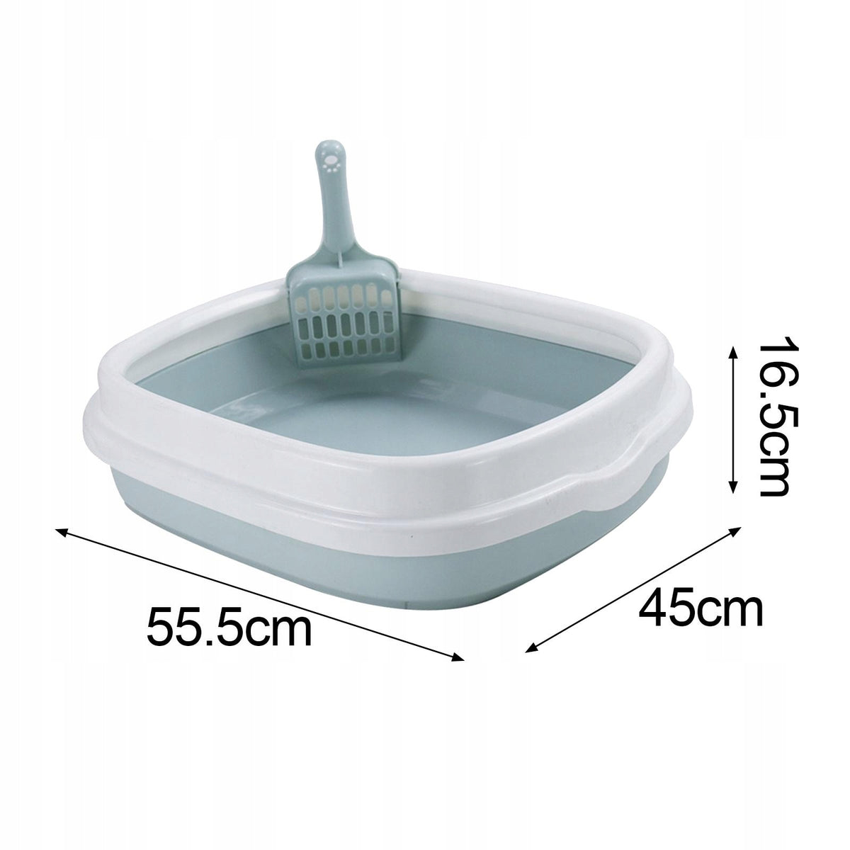 Cat Litter Box Heighten Durable Bedpan Dog Tray Sand Box Blue Large Packaging status original